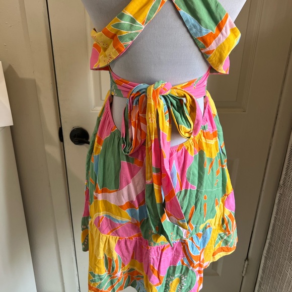 Show Me Your Mumu Collins Mini Dress Women XL Smocked Tropical Fruit Lightweight - Picture 7 of 16